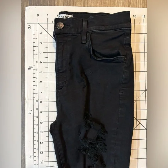 Agolde Women’s Size29 Black Distressed High Rise Skinny Jeans - Picture 10 of 10